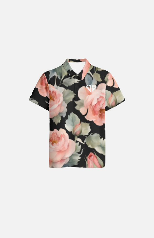 Villa Blvd ⱯPEX Diamond Blush Floral Accent Polo Shirt