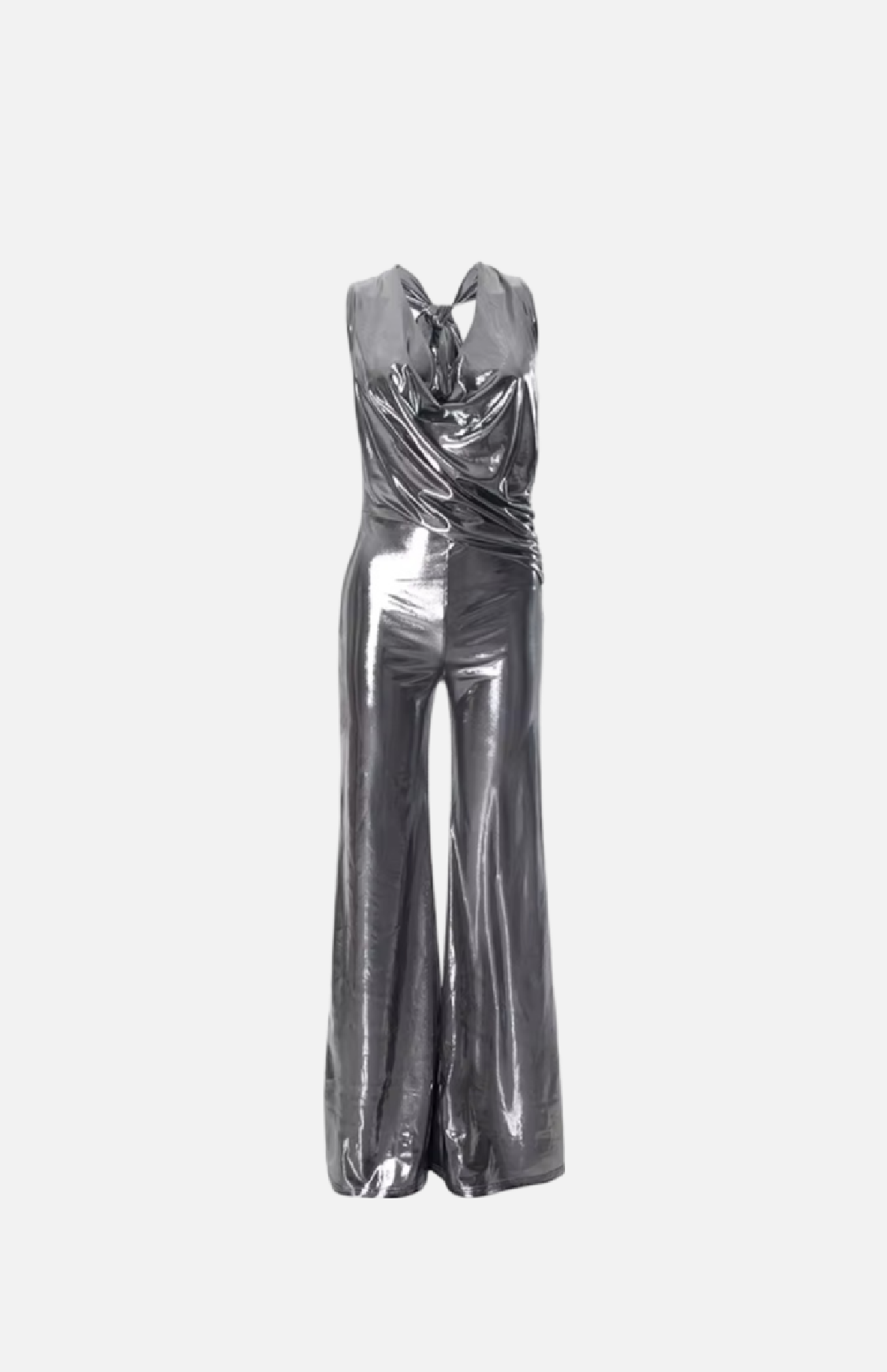 Villa Blvd Metallic Glossed Jumpsuit