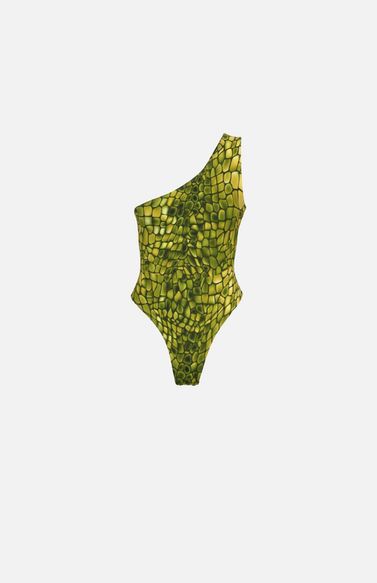 Villa Blvd Barème Croc One-Shoulder Bodysuit