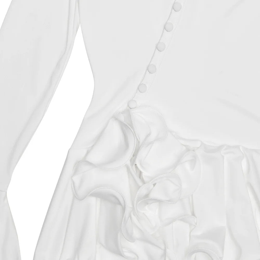 Villa Blvd Buttoned Ruffled Mini Dress ☛ Multiple Colors Available ☚