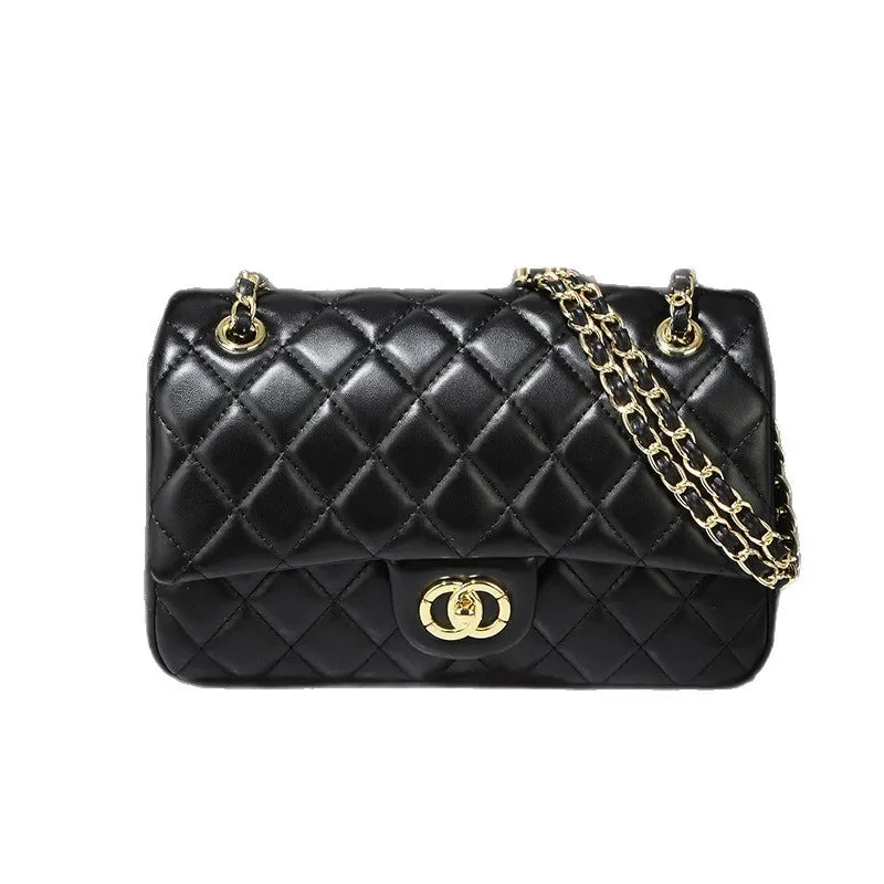 Villa Blvd Diamond Grid Chain Handbag