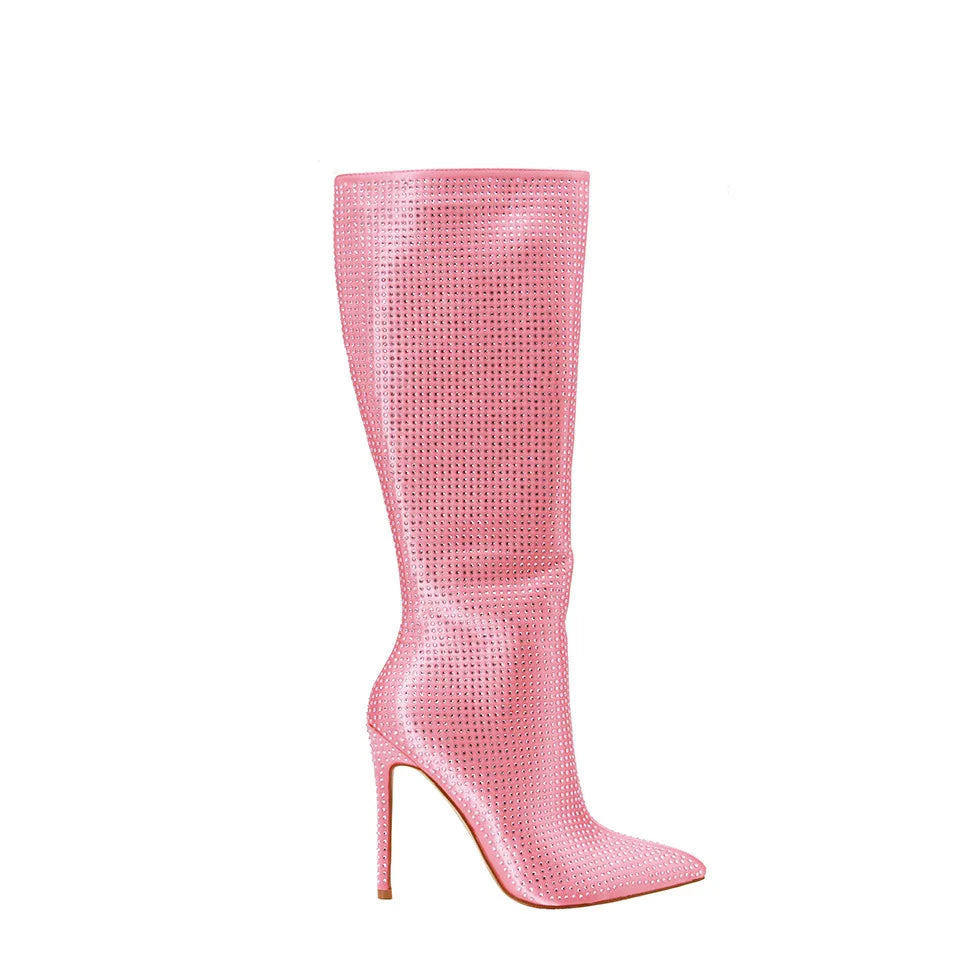 Villa Blvd Rhinestone Knee-High Boots ☛ Multiple Colors Available ☚