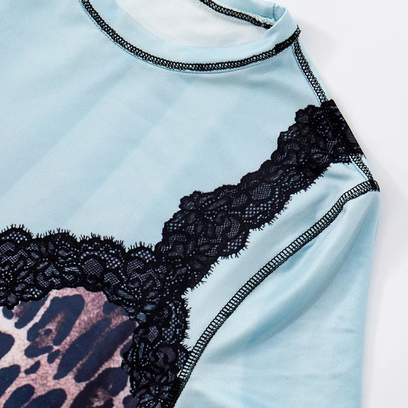Villa Blvd Leopard Vintage Lace T-Shirt