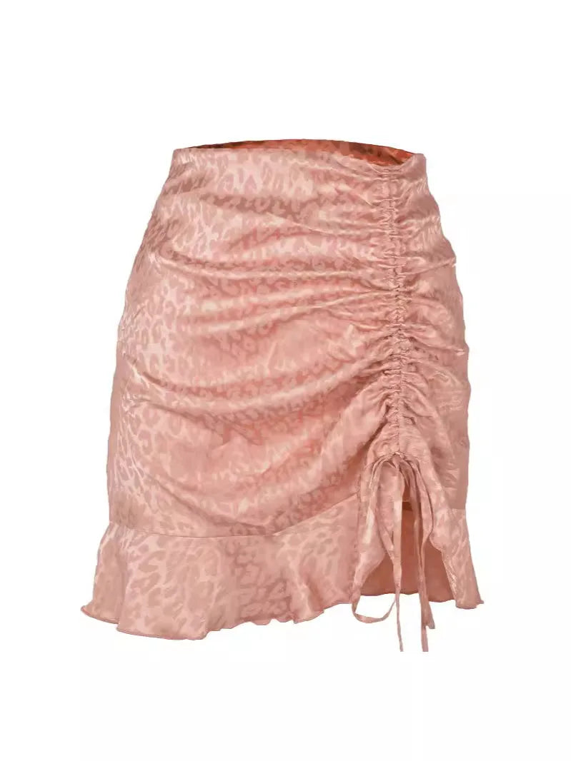 Villa Blvd Ruffle Jacquard Satin Skirt ☛ Multiple Colors Available ☚