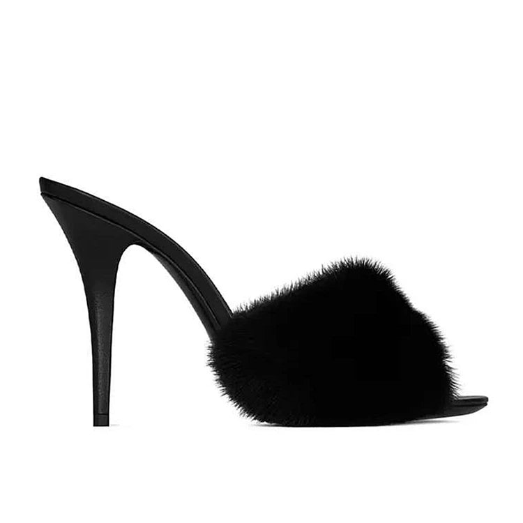 Villa Blvd Mongolian Mink Fur Mules ☛ Multiple Colors Available ☚