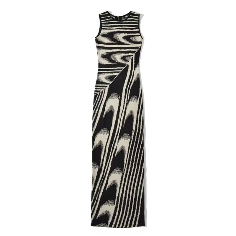 Villa Blvd Knitted Abstract Maxi Dress ☛ Multiple Colors Available ☚