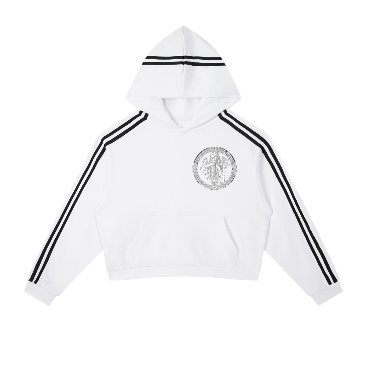 Villa Blvd The Lion's Seal Stripe Cropped Hoodie ☛ Multiple Colors Available ☚