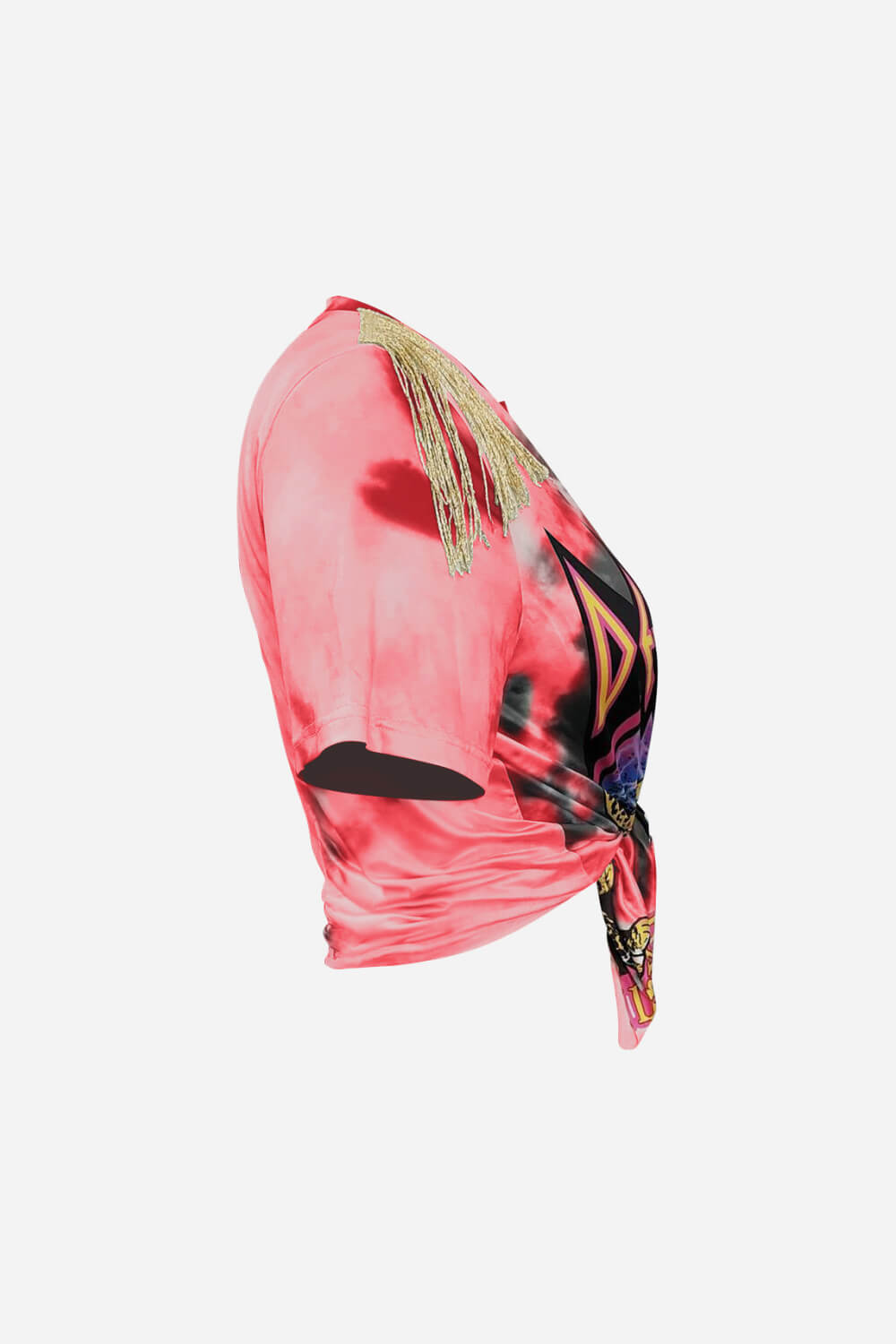 Villa Blvd Tie-Dye Fringe Tie-Front Crop Top ☛ Multiple Colors Available ☚