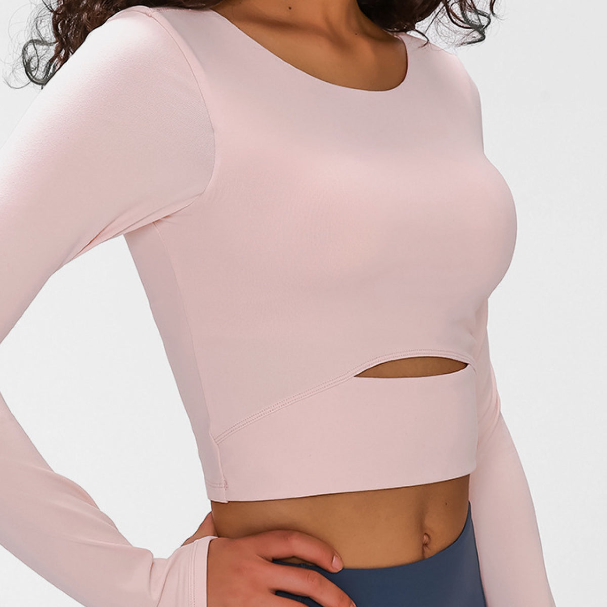 VILLA ACTIVE Long Sleeve Cropped Top With Sports Strap ☛ Multiple Colors Available ☚