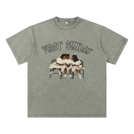 Villa Blvd First Sunday Acid Washed T-Shirt ☛ Multiple Colors Available ☚