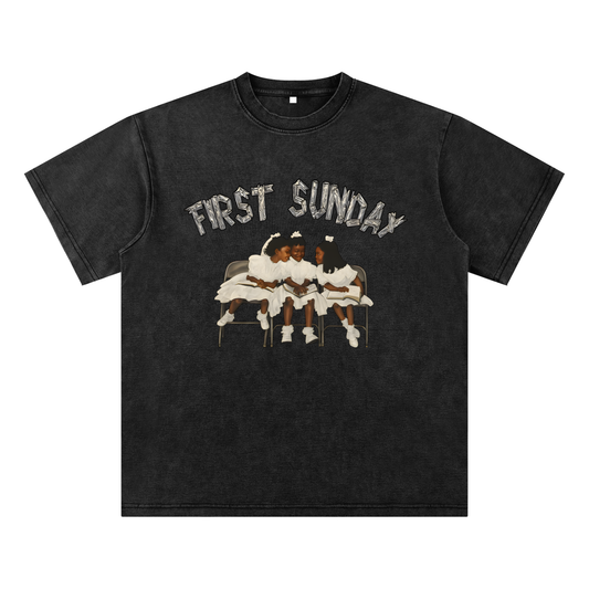 Villa Blvd First Sunday Acid Washed T-Shirt ☛ Multiple Colors Available ☚
