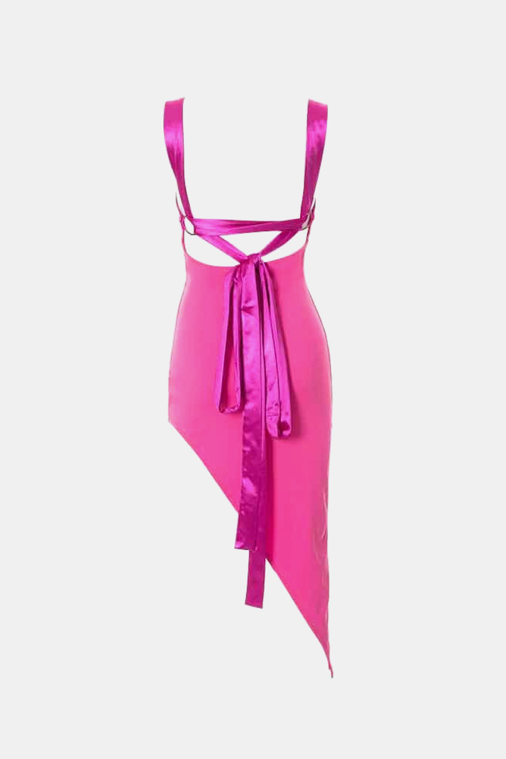 Villa Blvd Tie Back Asymmetrical Ribbon Dress
