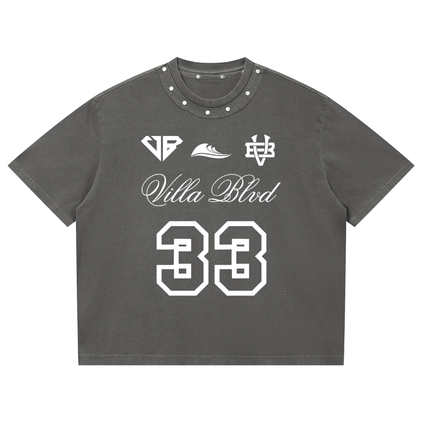 Villa Blvd Embellished Washed T-Shirt ☛ Multiple Colors Available ☚