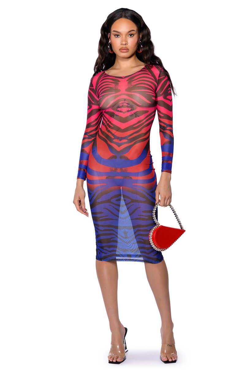 Villa Blvd Long Sleeve Color Mesh Dress ☛ Multiple Colors Available ☚