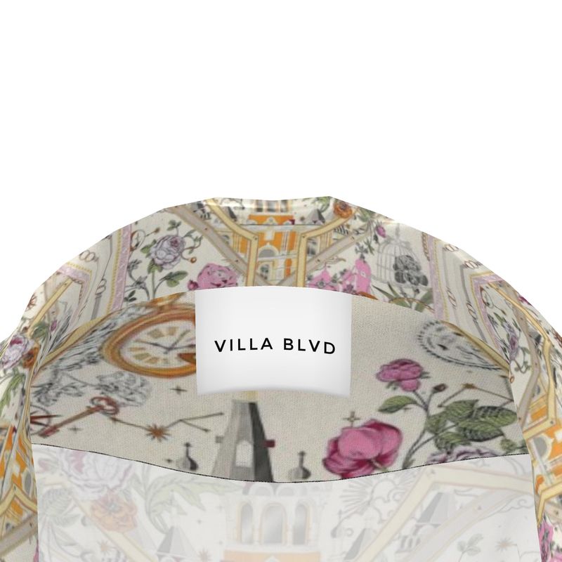 Villa Blvd Silk Fleur Carrée Pajama Top