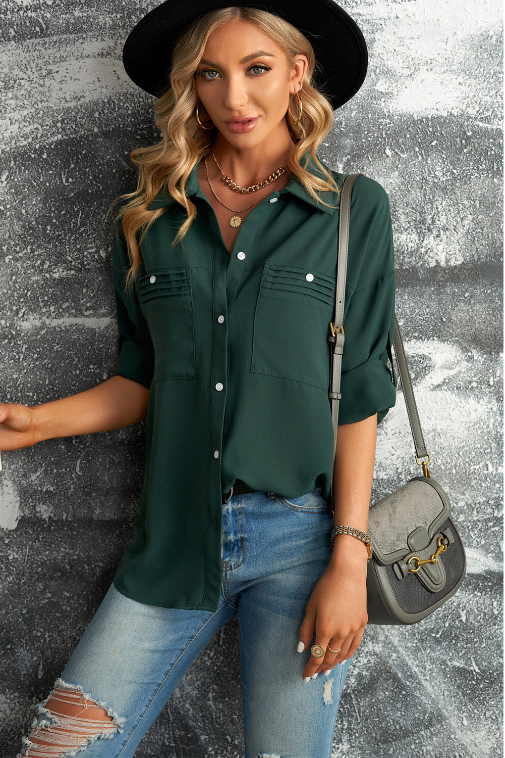 Villa Blvd Button-Up Roll Sleeve Shirt ☛ Multiple Colors Available ☚