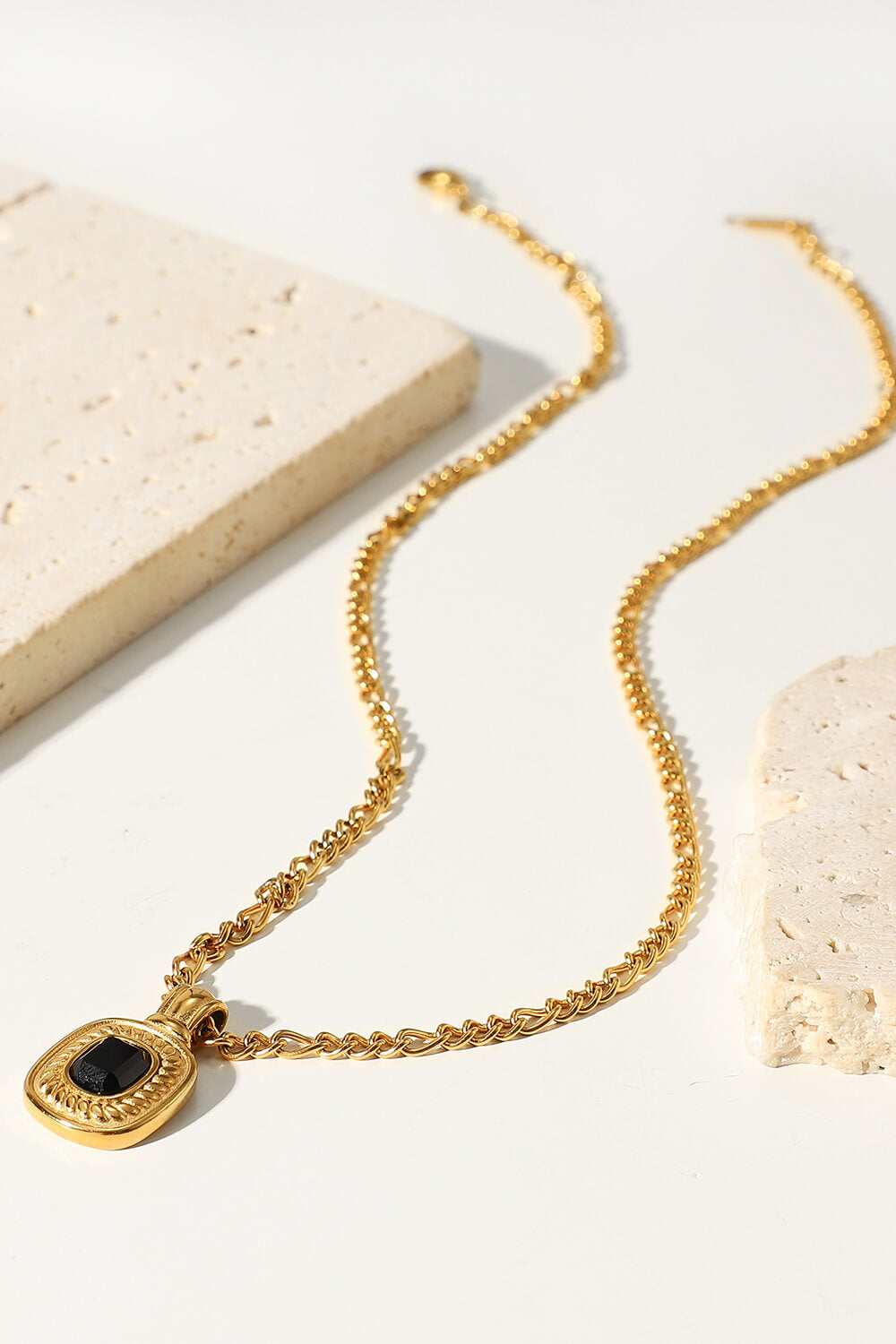 Villa Blvd 18K Gold Plated Jeweled Pendant Necklace ☛ Multiple Colors Available ☚