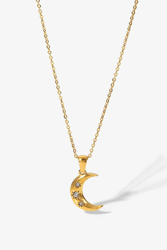 Villa Blvd 18K Gold Plated Moon Pendant Necklace