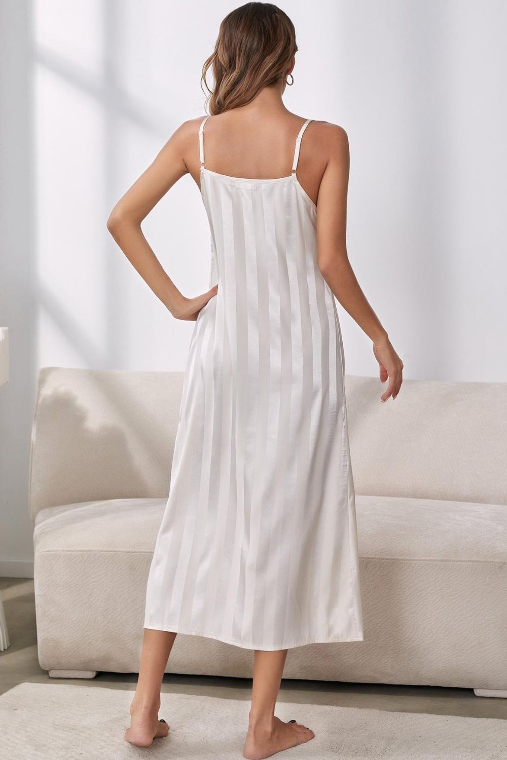 Villa Blvd Striped Open Front Robe + Cami Dress Set ☛ Multiple Colors Available ☚
