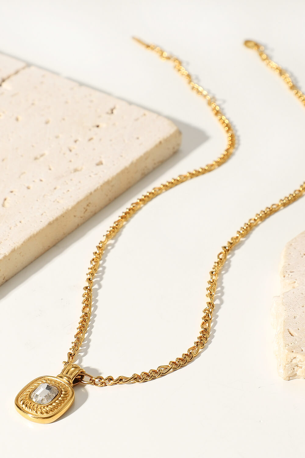 Villa Blvd 18K Gold Plated Jeweled Pendant Necklace ☛ Multiple Colors Available ☚