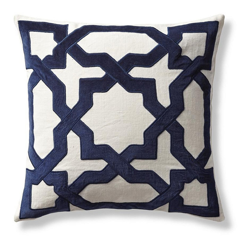 Villa Blvd Velvet Embroidered Cushion Cover ☛ Multiple Colors Available ☚