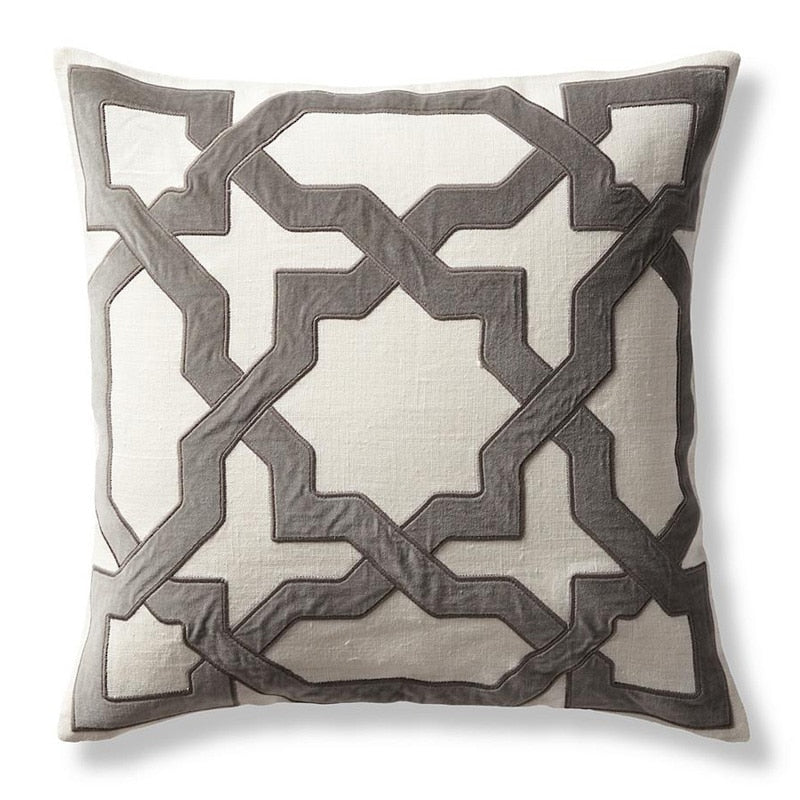 Villa Blvd Velvet Embroidered Cushion Cover ☛ Multiple Colors Available ☚