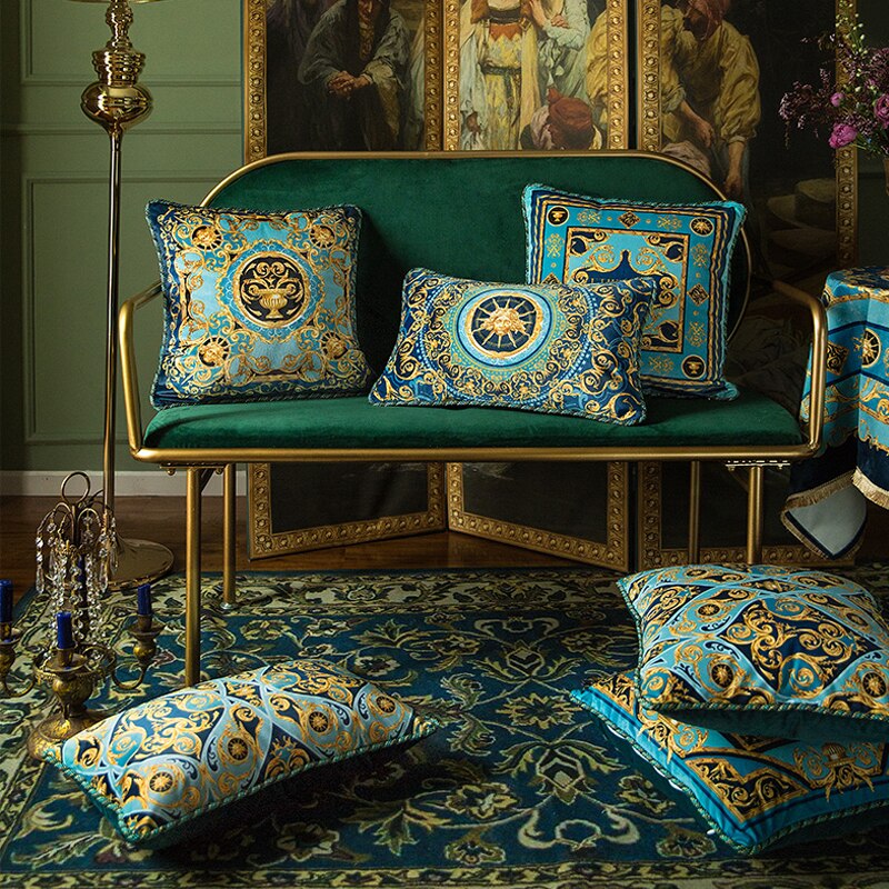 Villa Blvd Gold Medusa Luxury Velvet Cushion Cover ☛ Multiple Colors Available ☚