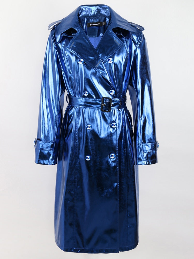 Villa Blvd Metallic Patent Leather Trench Coat ☛ Multiple Colors Available ☚