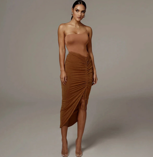 Villa Blvd Drawstring Ruching Split Skirts ☛ Multiple Colors Available ☚