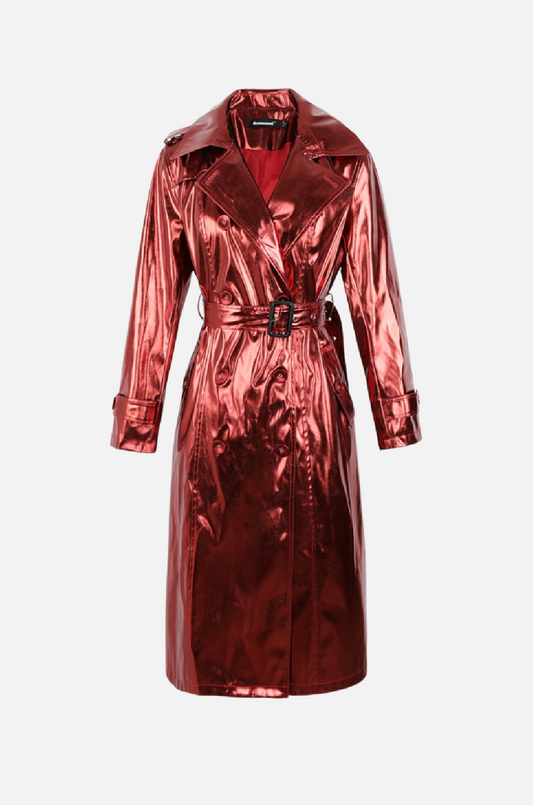 Villa Blvd Metallic Patent Leather Trench Coat ☛ Multiple Colors Available ☚