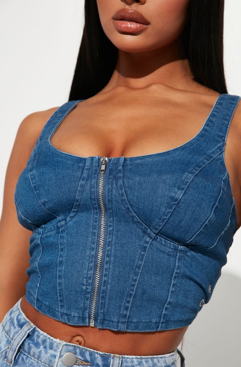 Villa Blvd Denim Zipped Corset