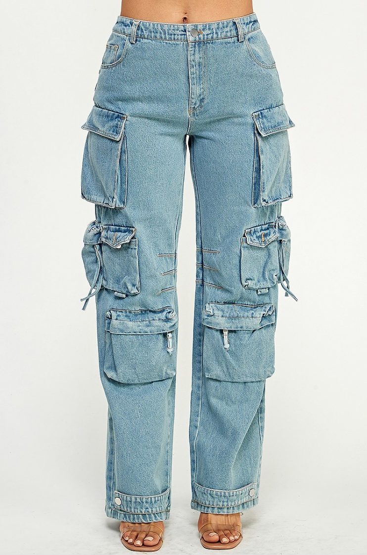 Villa Blvd Variety Cargo Denim Jeans ☛ Multiple Colors Available ☚