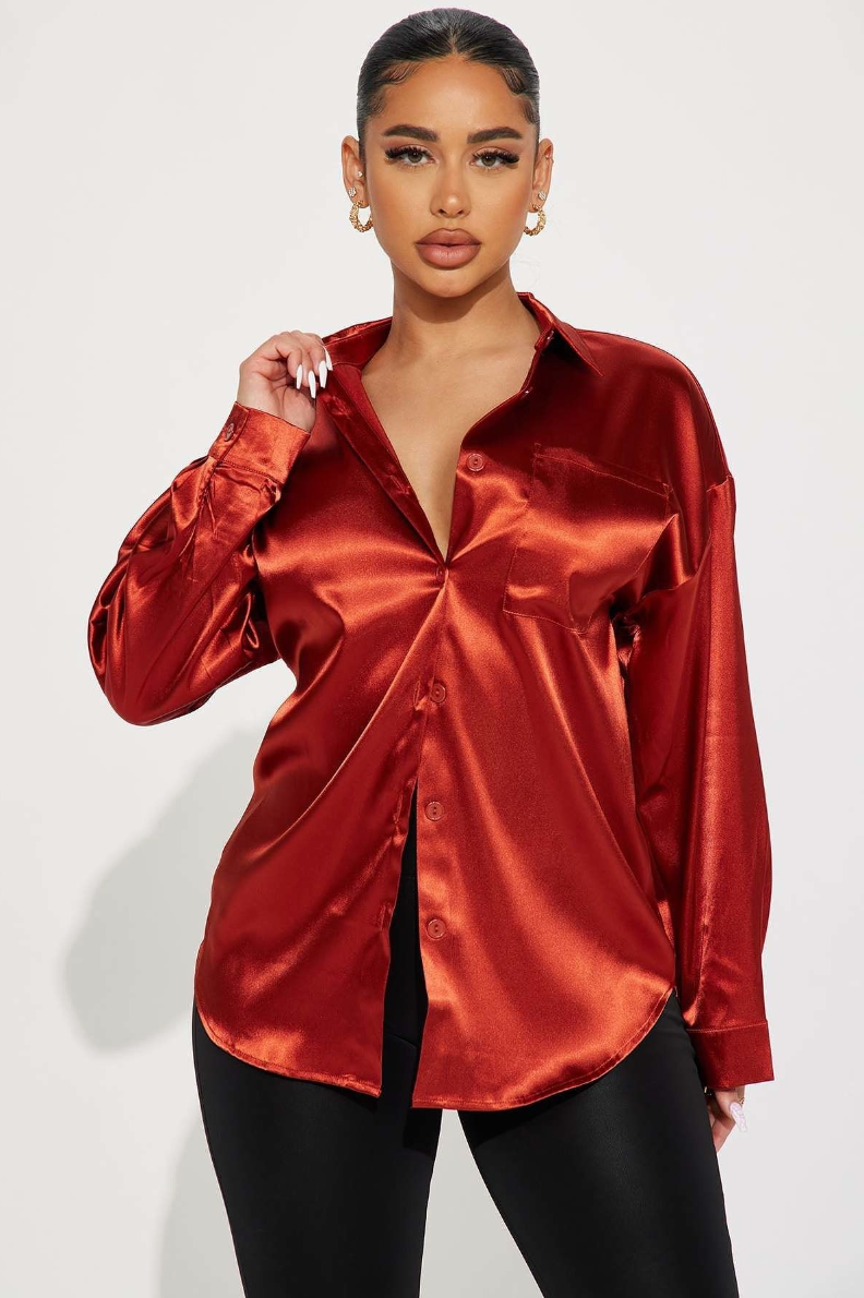 Villa Blvd Nothing But Satin Shirt ☛ Multiple Colors Available ☚