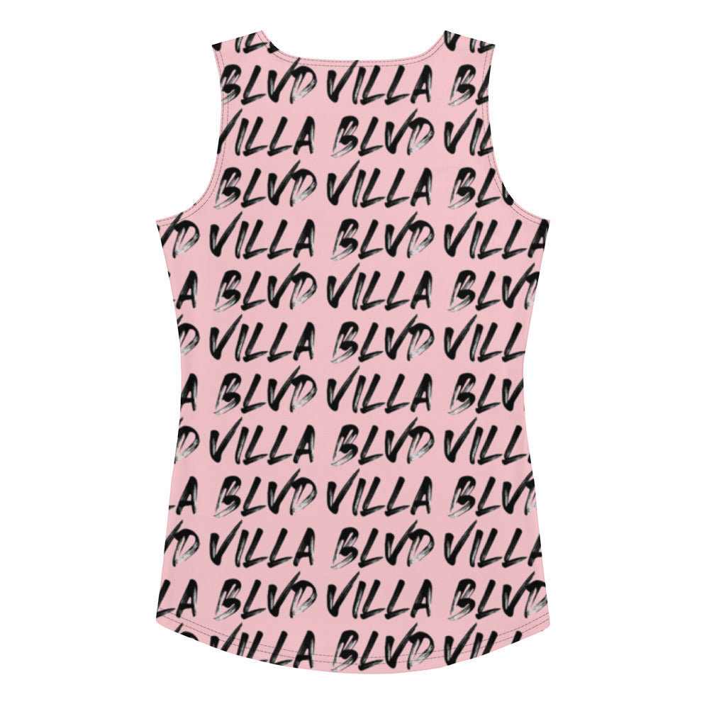 Villa Blvd Tank Top Dripping - Pink Silk