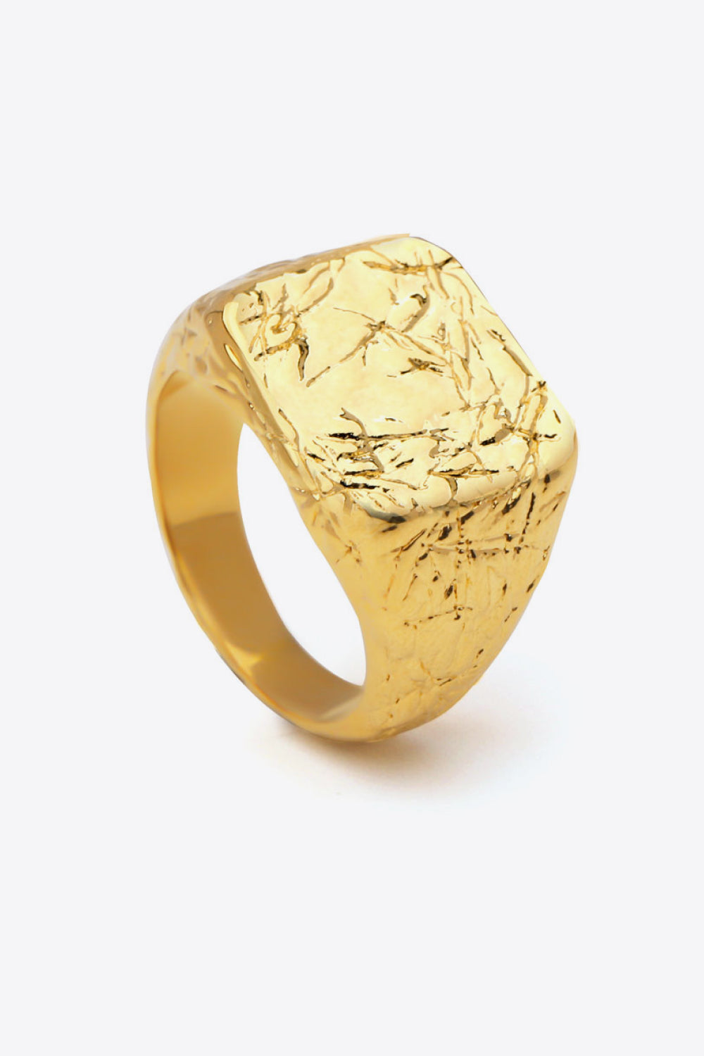Villa Blvd Textured Gold-Plated Ring
