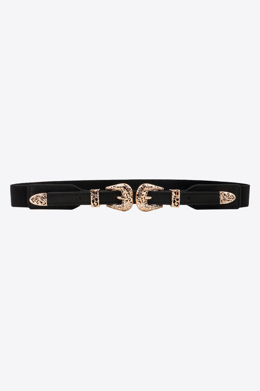 Double Buckle Elastic Belt ☛ Multiple Colors Available ☚