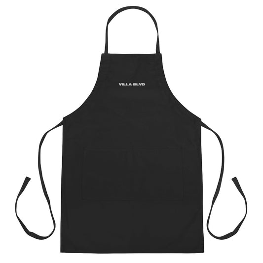 VILLA BLVD Embroidered Apron - BLACK