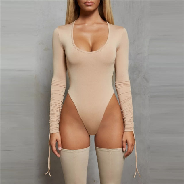 Villa Blvd Solid Bodysuit with Tied Sleeves ☛ Multiple Colors Available ☚