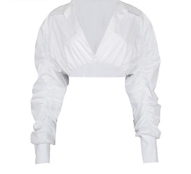 Villa Blvd Ruched Nuage Sleeve Blouse ☛ Multiple Colors Available ☚