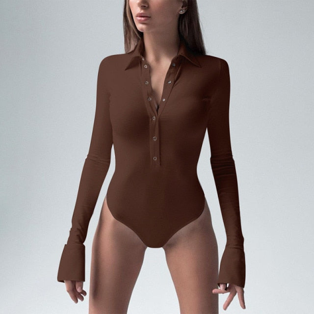 Villa Blvd Long Sleeve Button Up Bodysuits ☛ Multiple Colors Available ☚