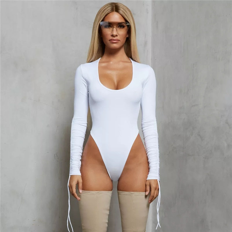 Villa Blvd Solid Bodysuit with Tied Sleeves ☛ Multiple Colors Available ☚