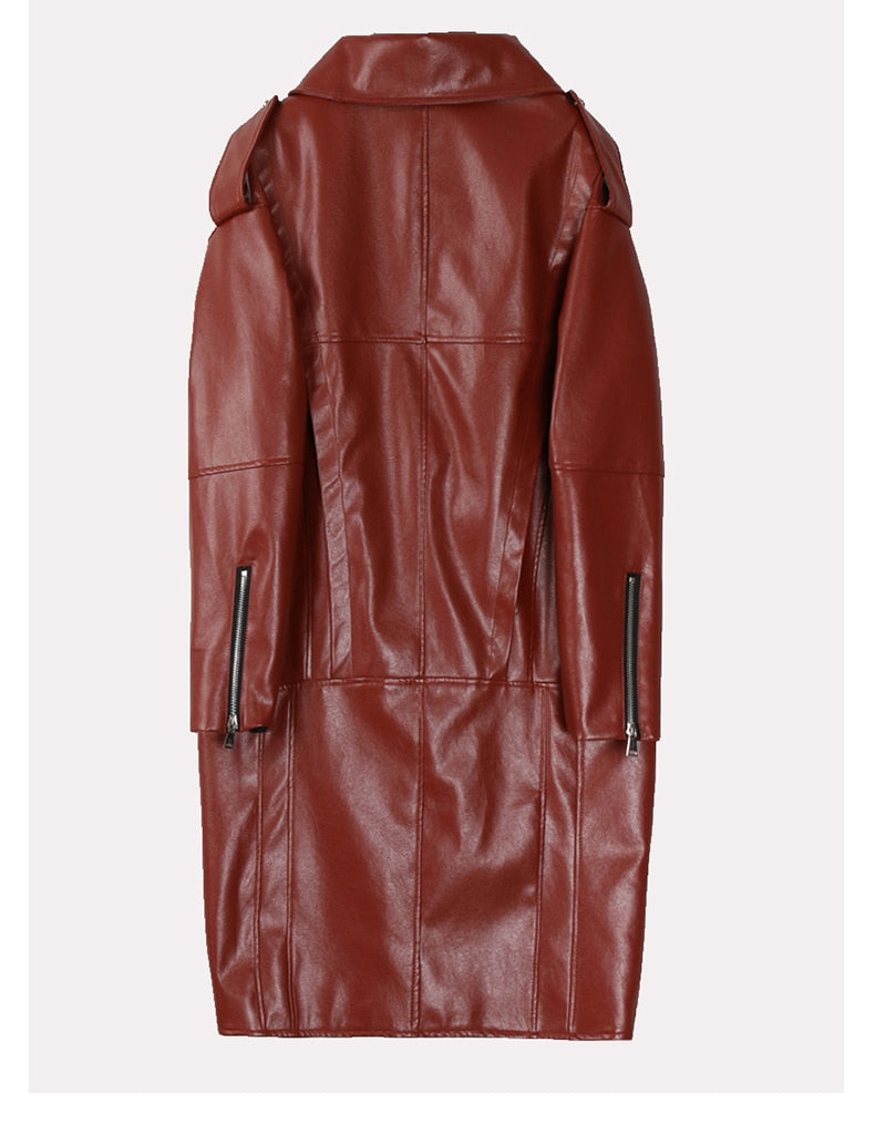 Villa Blvd Oversized Long Vegan Leather Jacket ☛ Multiple Colors Available ☚